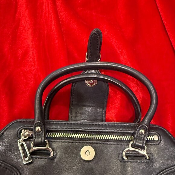 VINTAGE COLE HAAN BLACK LEATHER SILVER HARDWARE MINI BAG - Picture 10 of 14